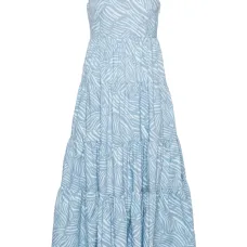 Ярусное платье миди с зебровым принтом