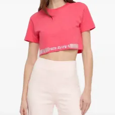 Футболка с логотипом, украшенным стразами