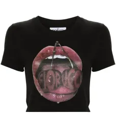 укороченная футболка с графичным принтом укороченная футболка с графичным принтом