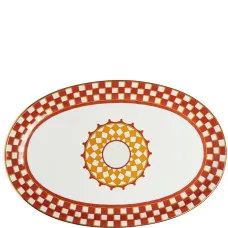 Тарелка с геометричным принтом (36 см x 24 см)