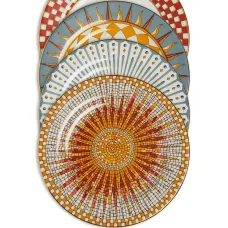 Набор из четырех тарелок с геометричным принтом