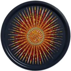 Деревянный поднос с геометричным принтом (39 см) Деревянный поднос с геометричным принтом (39 см)