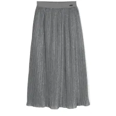 Плиссированная юбка миди с люрексом