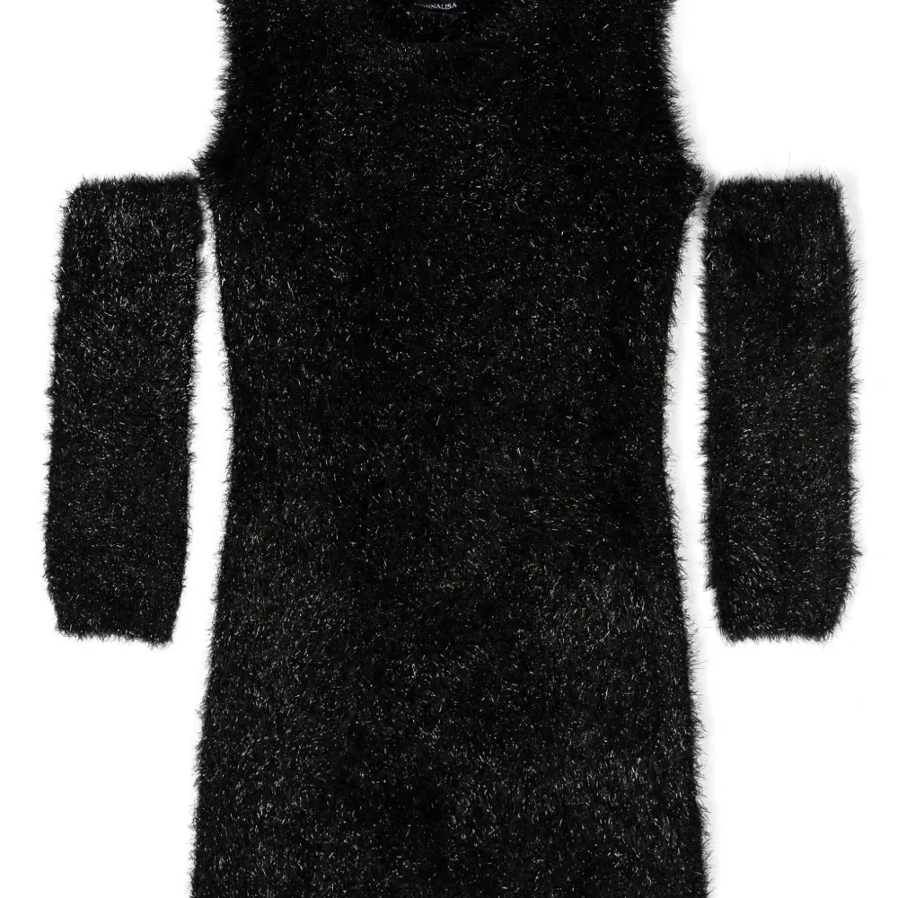 Платье мини с искусственным мехом