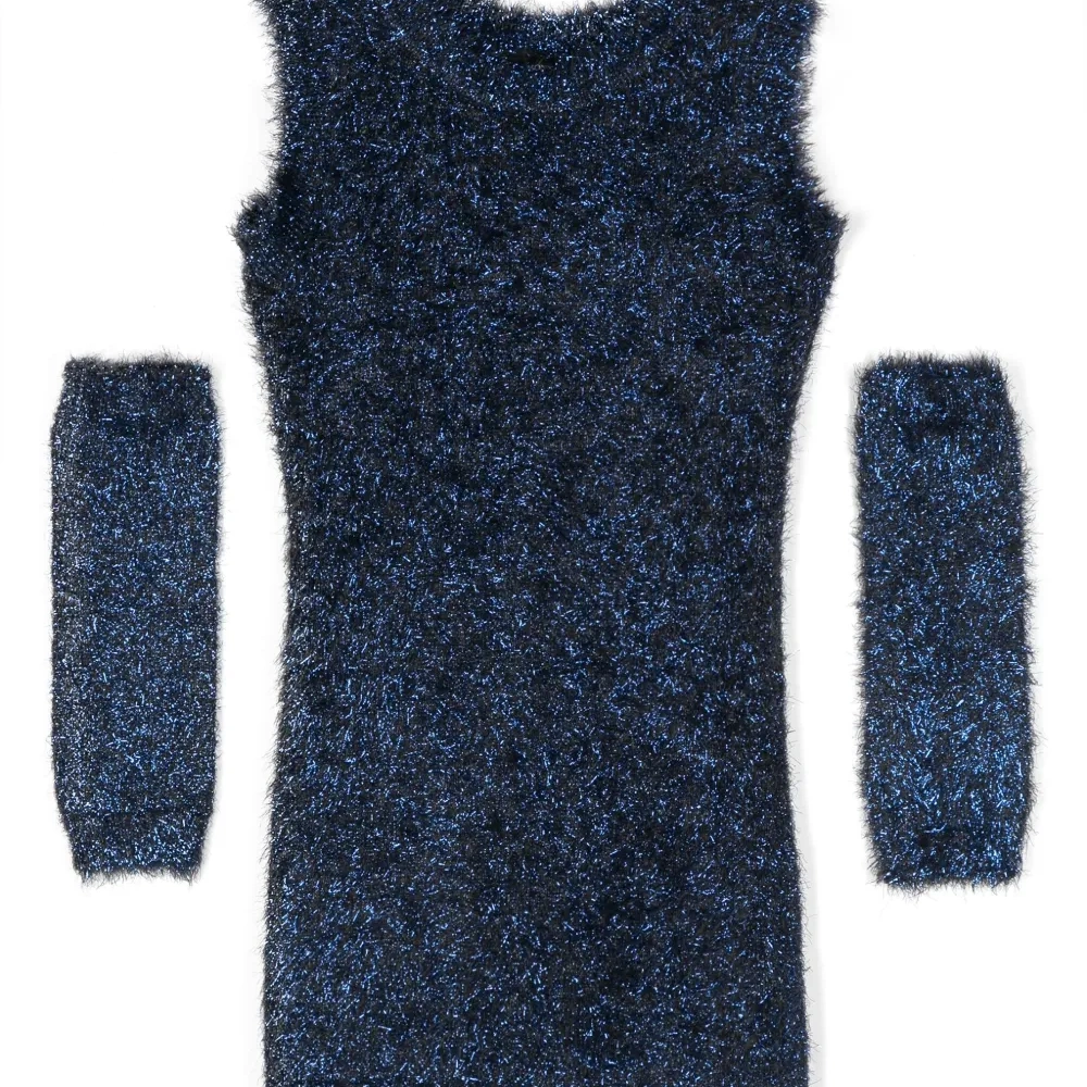 Платье миди с эффектом металлик