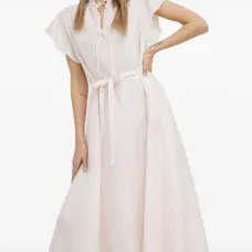 Платье миди с завязками и поясом