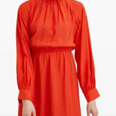 Платье мини с завязками на воротнике