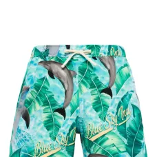 Плавки-шорты с кулиской и принтом