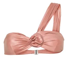 Топ бикини на одно плечо с цветочной аппликацией