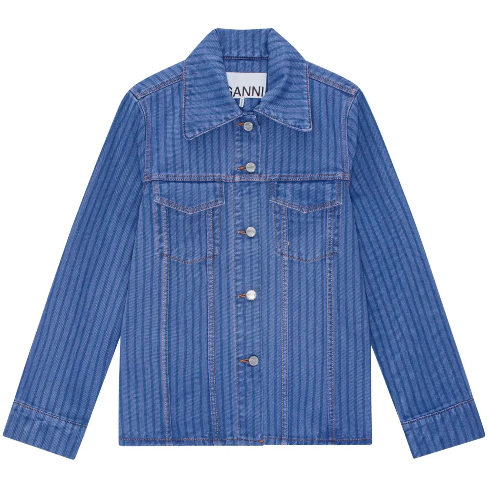 Джинсовая куртка в полоску