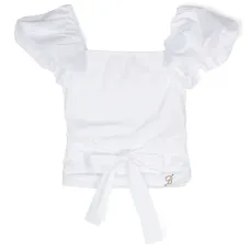 Блузка со сборками и логотипом