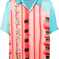 Атласная рубашка с принтом Inn Sign