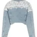 Укороченная джинсовая куртка с кружевом Укороченная джинсовая куртка с кружевом