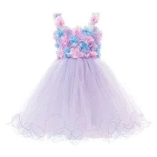 платье из тюля с цветочной аппликацией