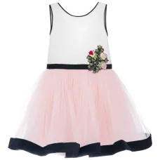 Платье из тюля с цветочной аппликацией