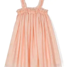 Сетчатое платье с цветочной вышивкой