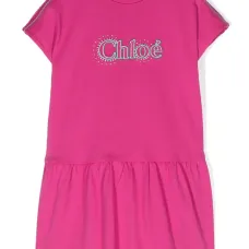 Платье с вышитым логотипом