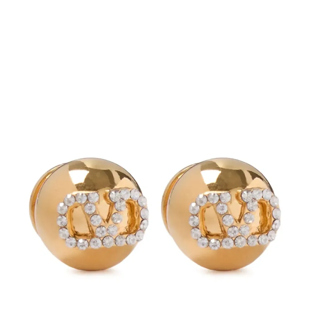 Серьги с логотипом VLogo Signature и стразами