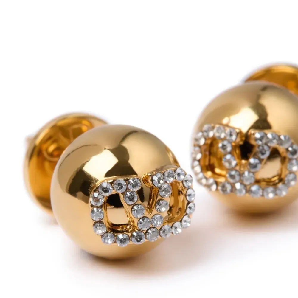 Серьги с логотипом VLogo Signature и стразами