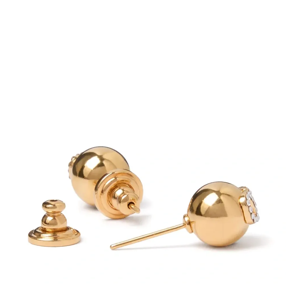 Серьги с логотипом VLogo Signature и стразами