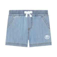 Джинсовые шорты с вышитым логотипом