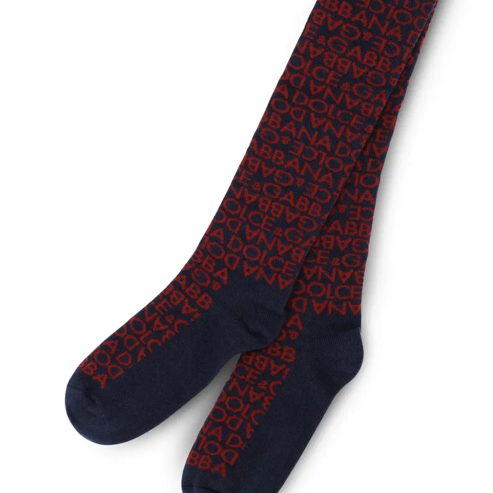 Колготки с жаккардовым логотипом