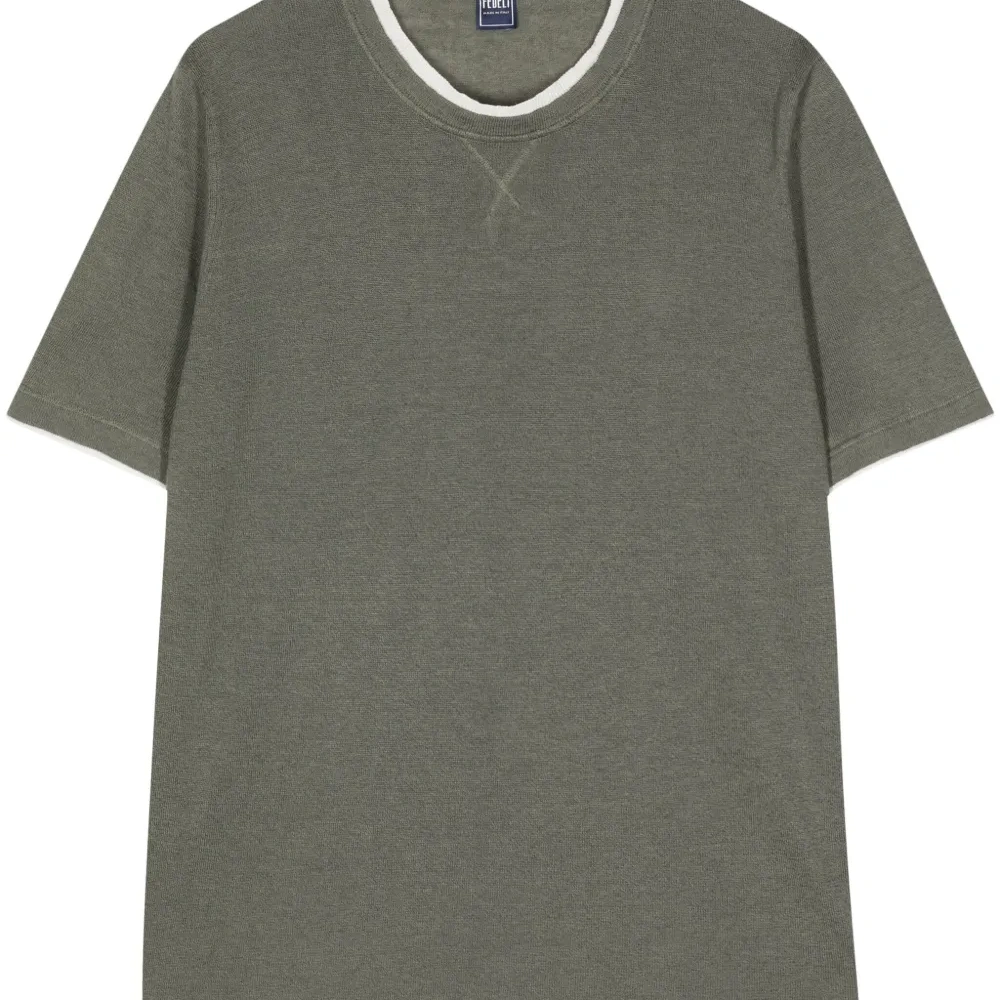 Трикотажный топ с круглым вырезом