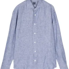 Льняная рубашка в полоску