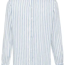 Полосатая рубашка с отложным воротником