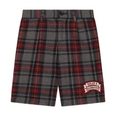 Шорты в клетку тартан с логотипом