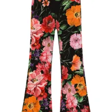 Расклешенные брюки с цветочным принтом
