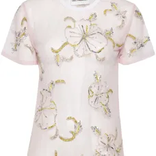 Полупрозрачная футболка с вышивкой Hibiscus