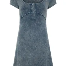 Платье мини в рубчик с логотипом