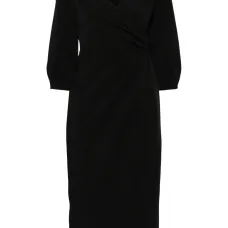 Креповое платье миди с запахом