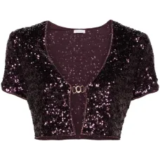 Укороченный кардиган с пайетками