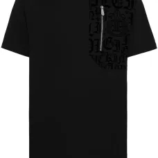 Футболка с молнией и логотипом