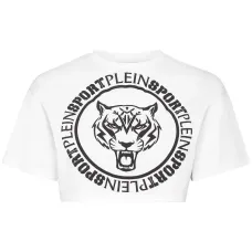 Укороченная футболка с логотипом