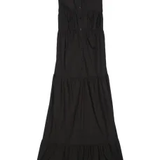 Ярусное платье-рубашка макси