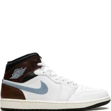 Кроссовки Air Jordan 1 Mid SE Brown/Blue/Grey Кроссовки Air Jordan 1 Mid SE Brown/Blue/Grey