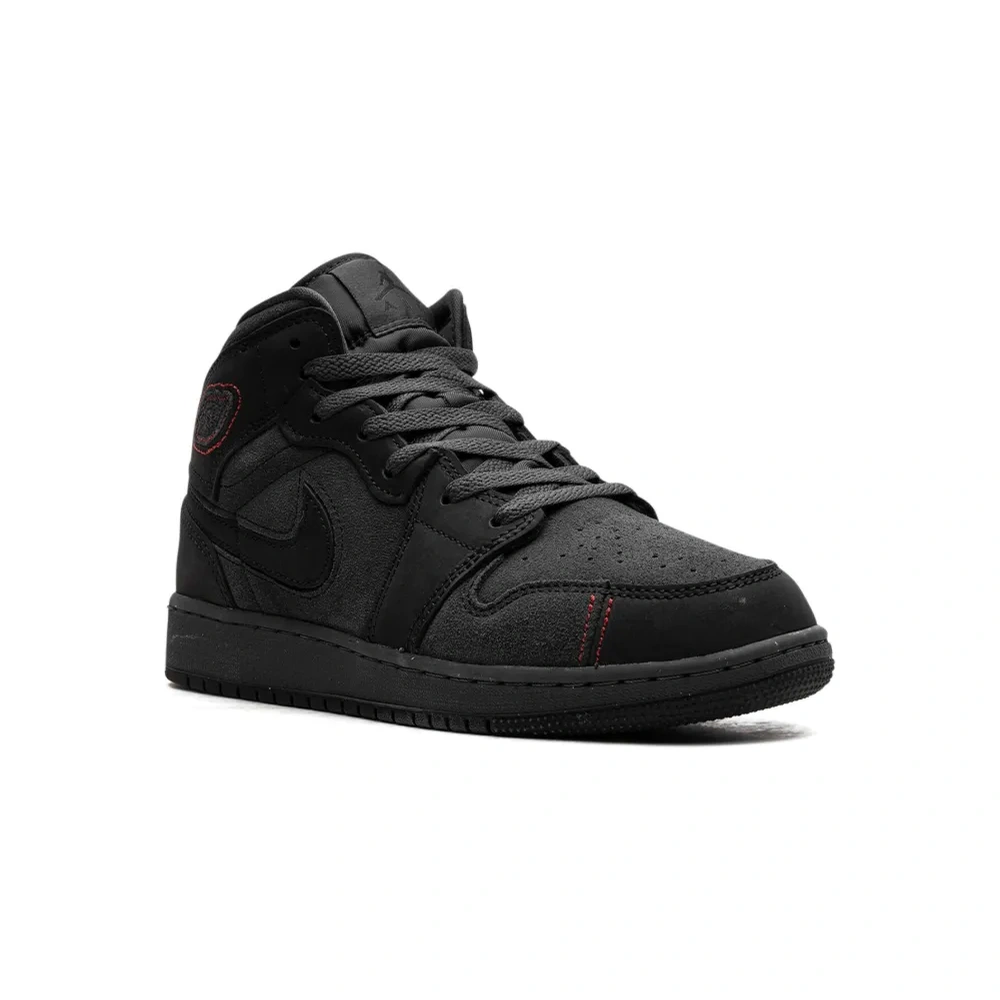 Кроссовки Air Jordan 1 Mid Black Suede Кроссовки Air Jordan 1 Mid Black Suede