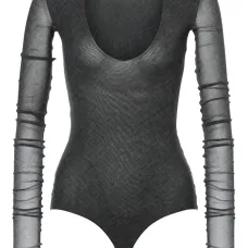 Боди с длинными рукавами и U-образным вырезом