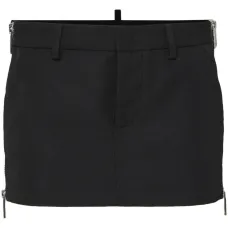 Юбка мини с молниями сбоку