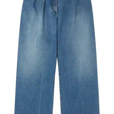 Широкие джинсы с бахромой Широкие джинсы с бахромой