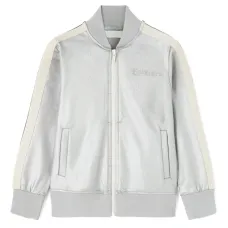 Спортивная куртка с эффектом металлик и вышитым логотипом