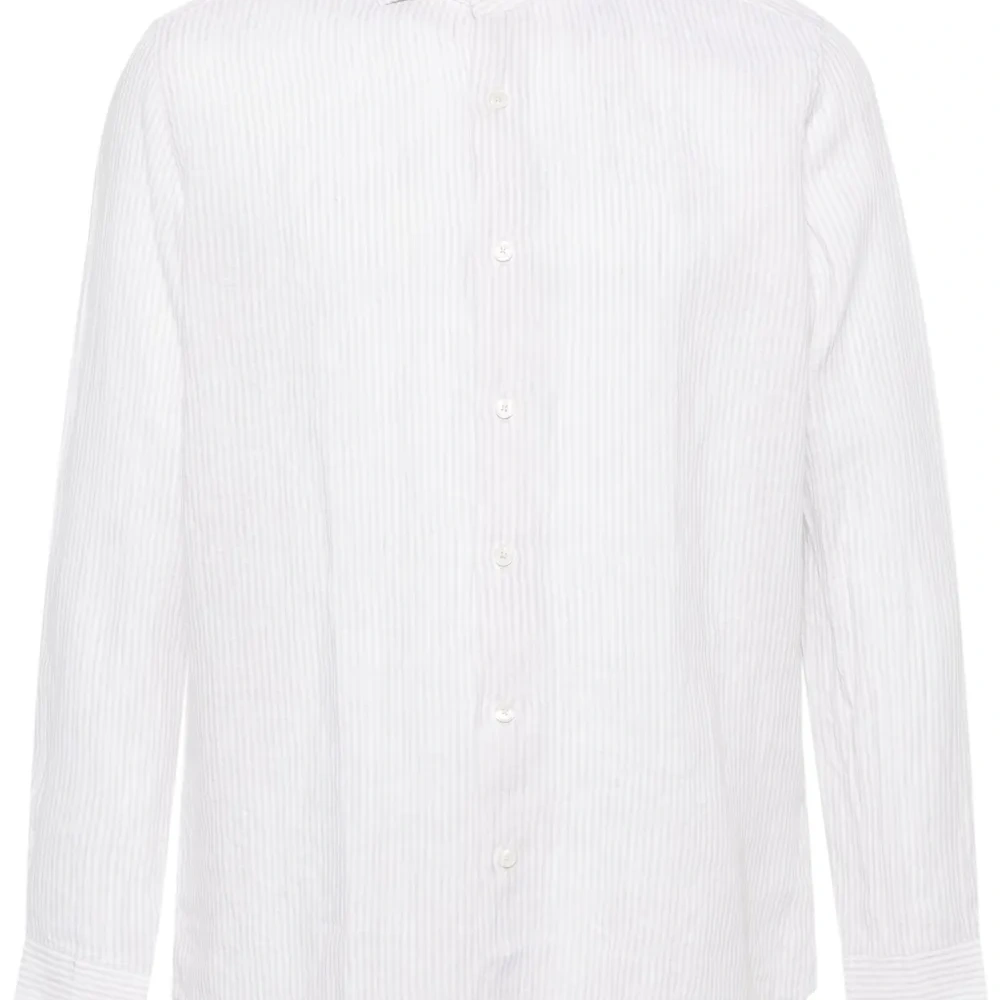 Льняная рубашка в полоску