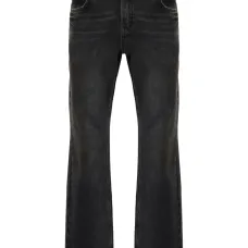 Прямые джинсы с завышенной талией