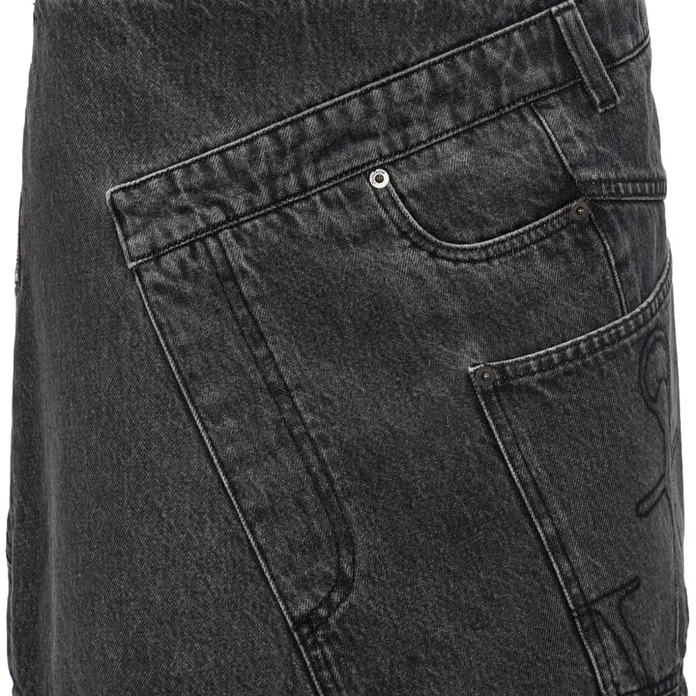 Джинсовая юбка мини с драпировкой