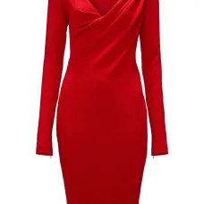 Платье миди с V-образным вырезом