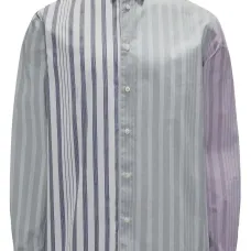 Рубашка в полоску со вставками