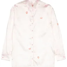 Атласная рубашка с принтом